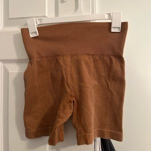 tan/orange biker shorts